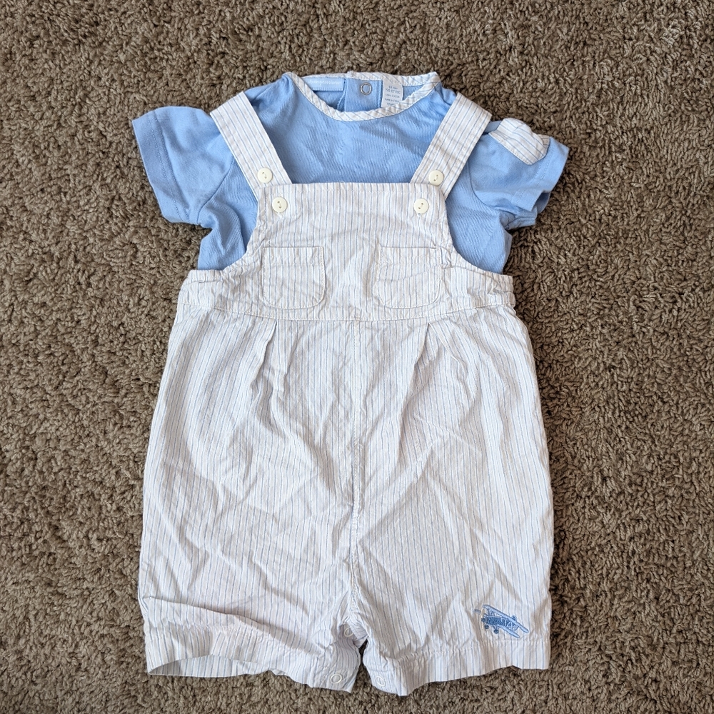 NWOT baby boys overall short set
